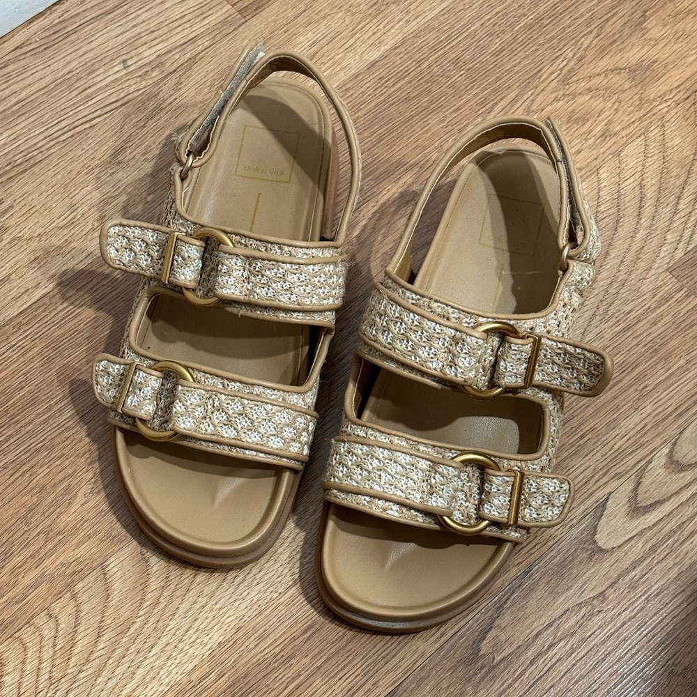 Dolce Vita Tan Sandals with Buckle Straps